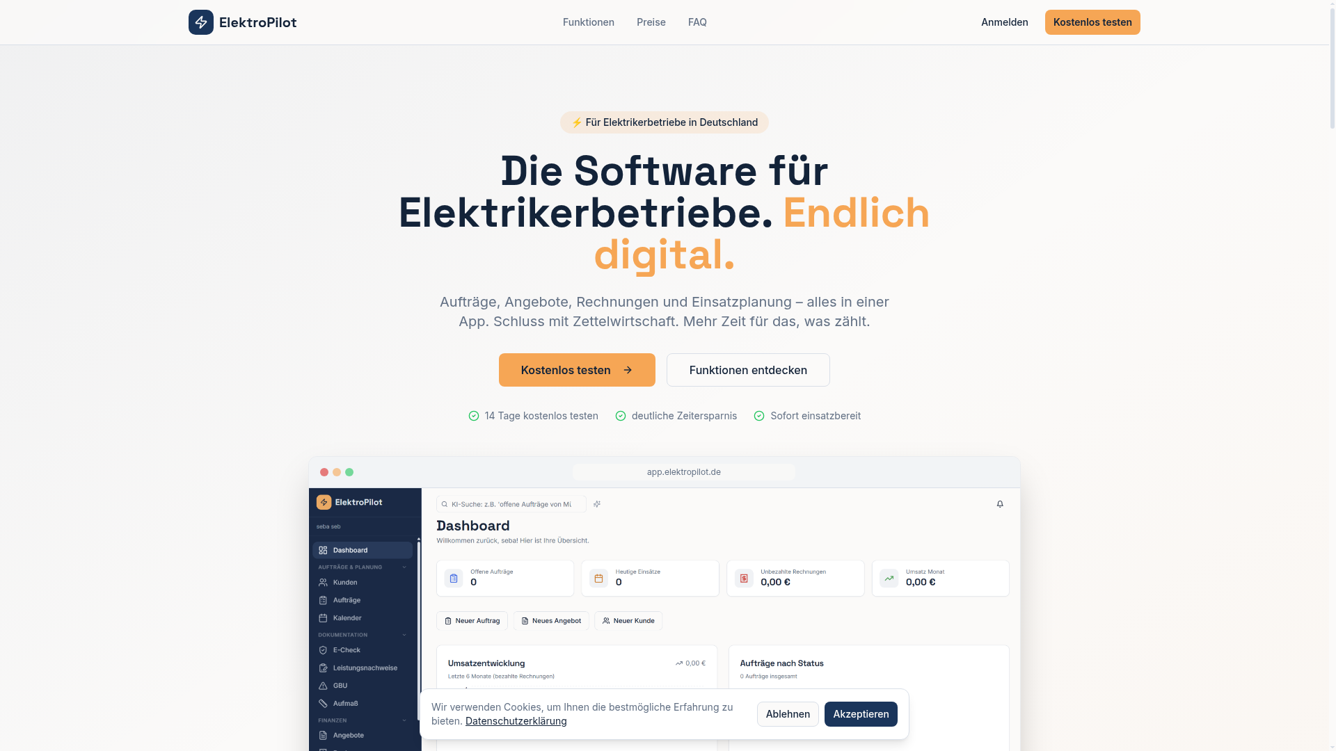 Die Software für Elektrikerbetriebe