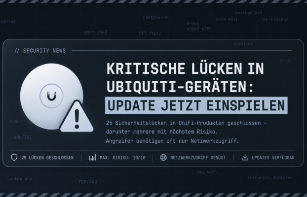 Kritische Lücken in Ubiquiti-Geräten: Update jetzt einspielen