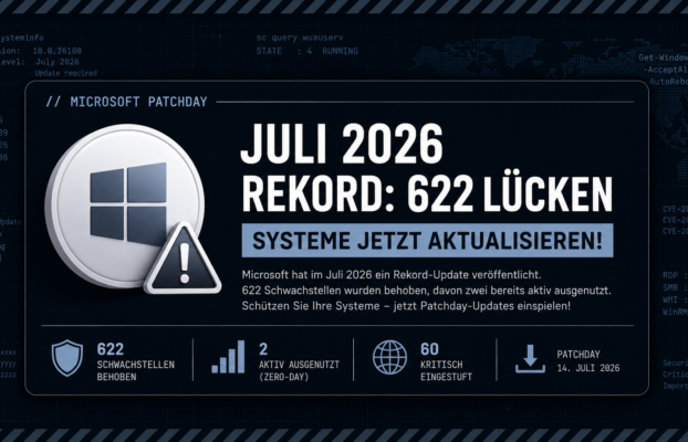 Microsoft Patchday: Rekord von 622 Schwachstellen