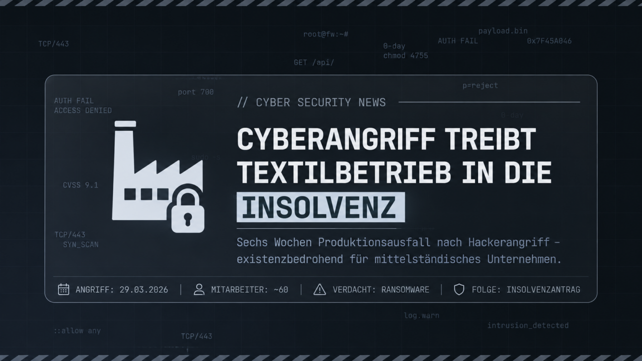 Cyberangriff treibt Textilbetrieb in die Insolvenz